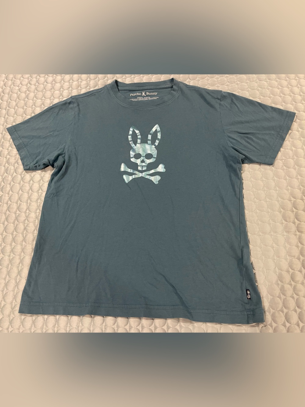 Psycho Bunny Boys Teen Sz 18/20 Slate Blue Graphic Logo T-Shirt Pima Cotton